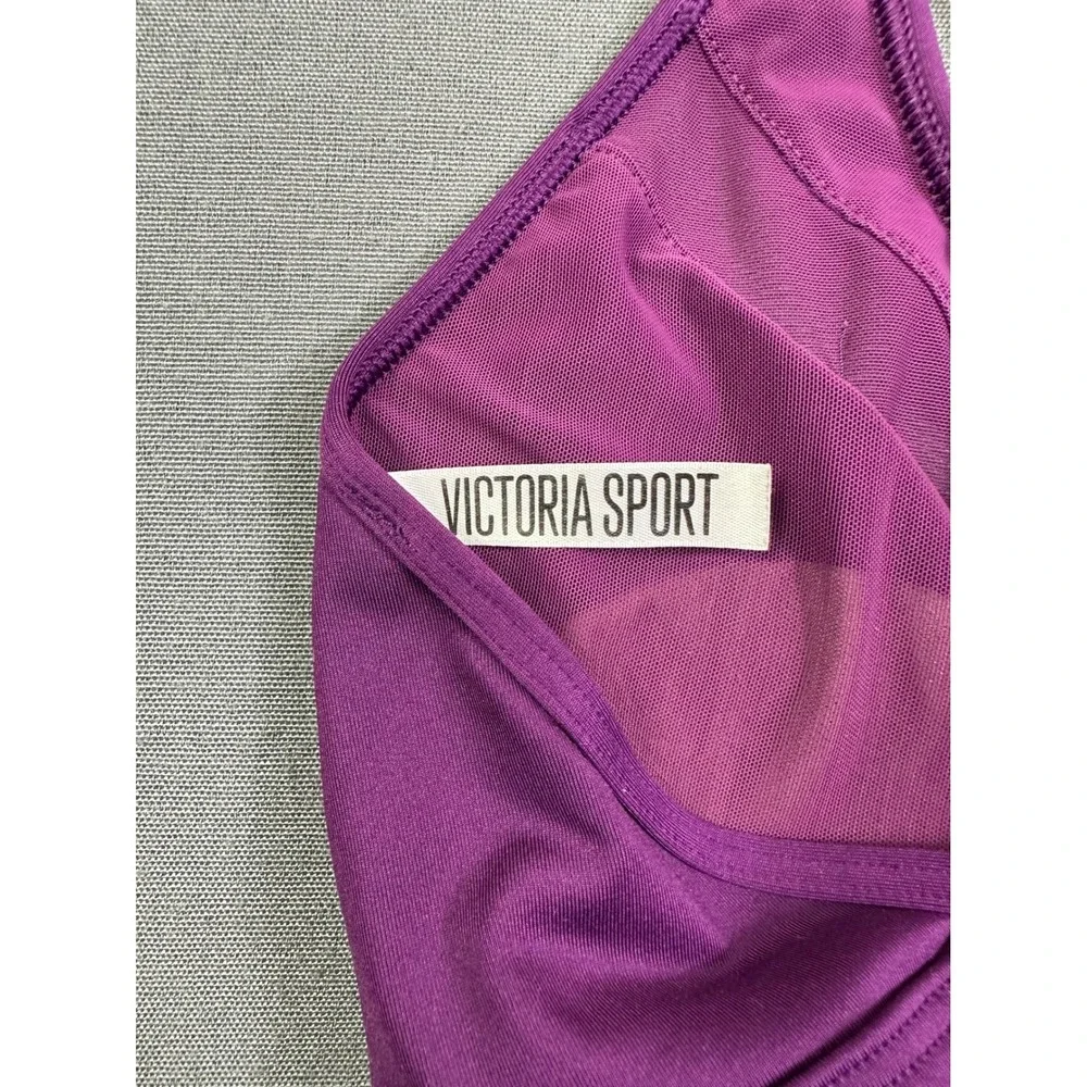 Victoria Sport Victorias Secret Purple Strappy Cage Back‎ Mesh Sports Bra Small